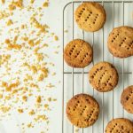 Jaggery - brown cookies on white tray