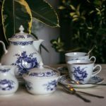 Tea Set - white and blue floral ceramic teacup set