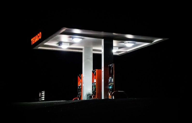 Biofuel - Texaco gas station at night